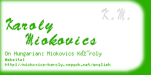 karoly miokovics business card